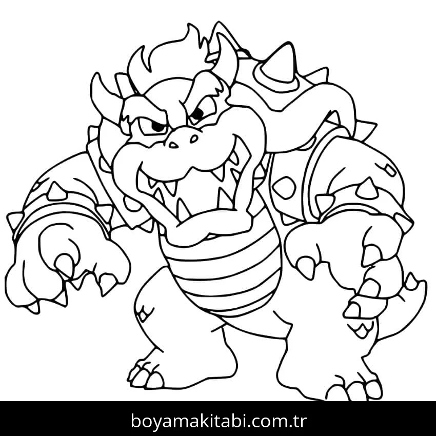 Bowser boyama sayfası – okul öncesi, evde etkinlik