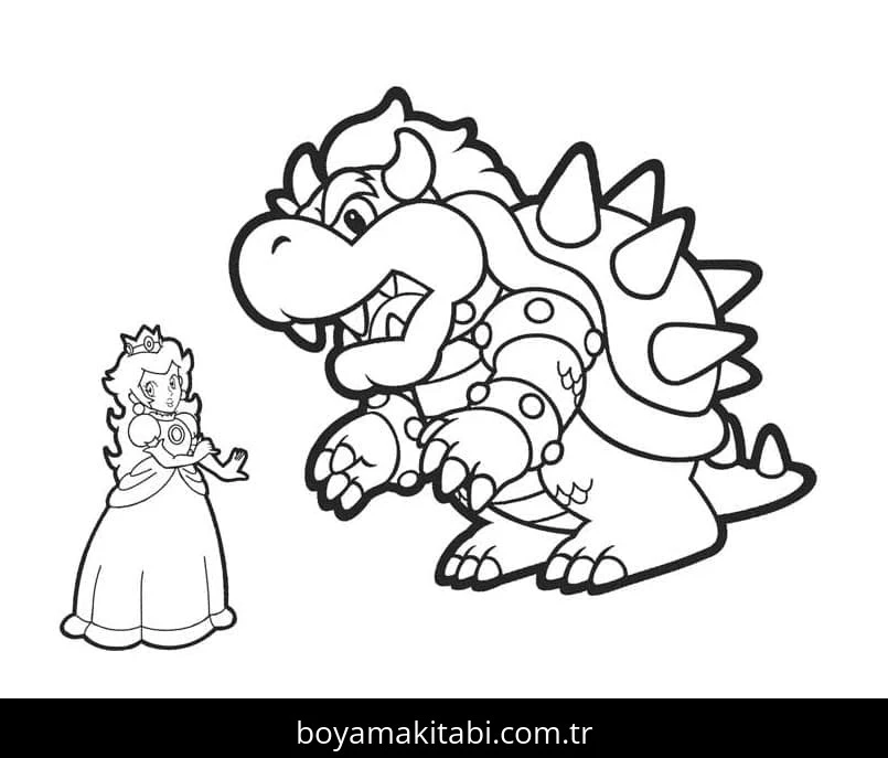 Bowser boyama sayfası – eğitici aktivite, yaratıcılık