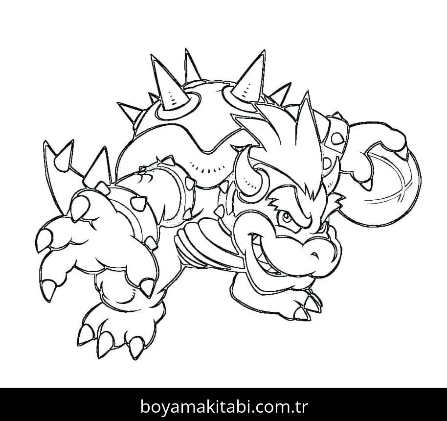 Bowser boyama sayfası – keyifli zaman, renkli çizimler