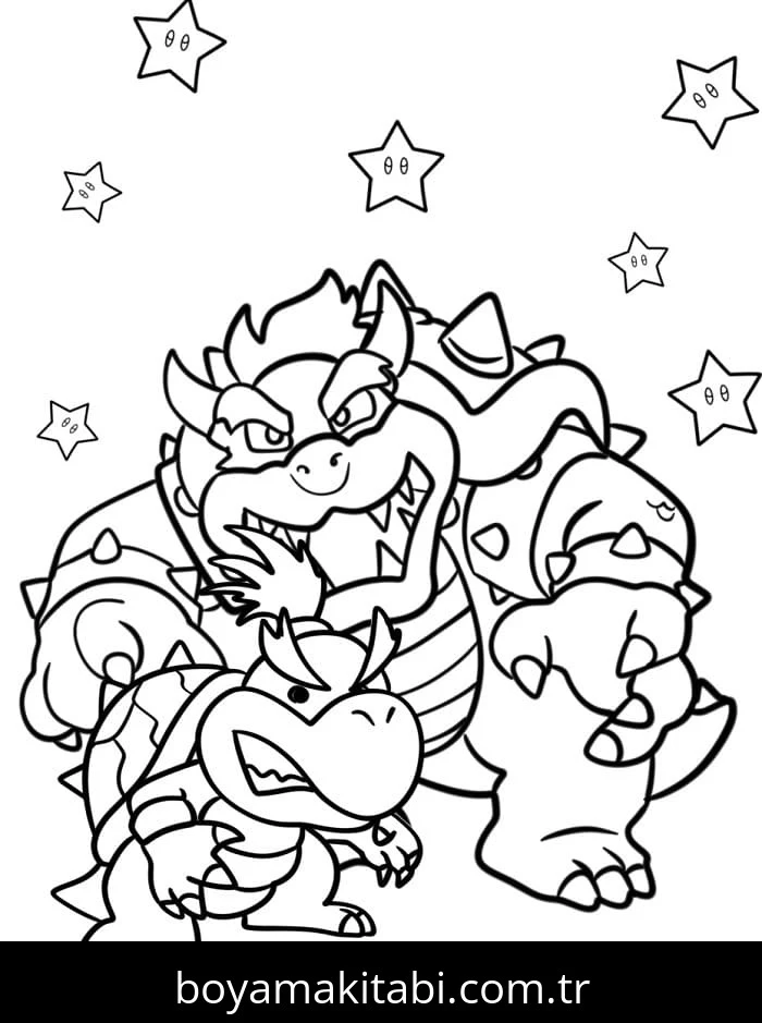 Bowser boyama sayfası – evde etkinlik, ücretsiz yazdır