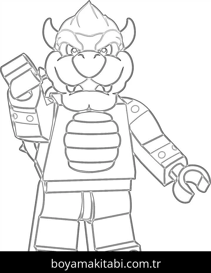 Bowser boyama sayfası – çocuk aktivitesi, PDF indir