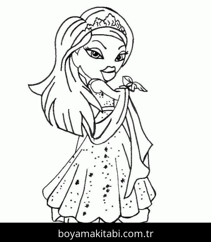 Bratz boyama sayfası – çocuklar için, çizgi film temalı