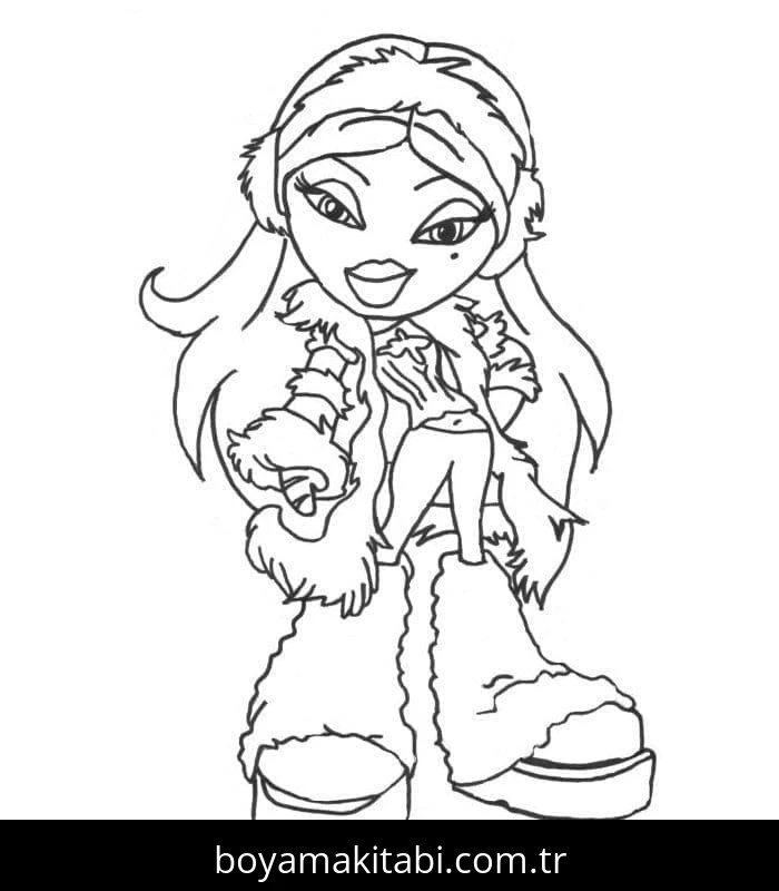 Bratz boyama sayfası – kolay boyama, eğitici aktivite