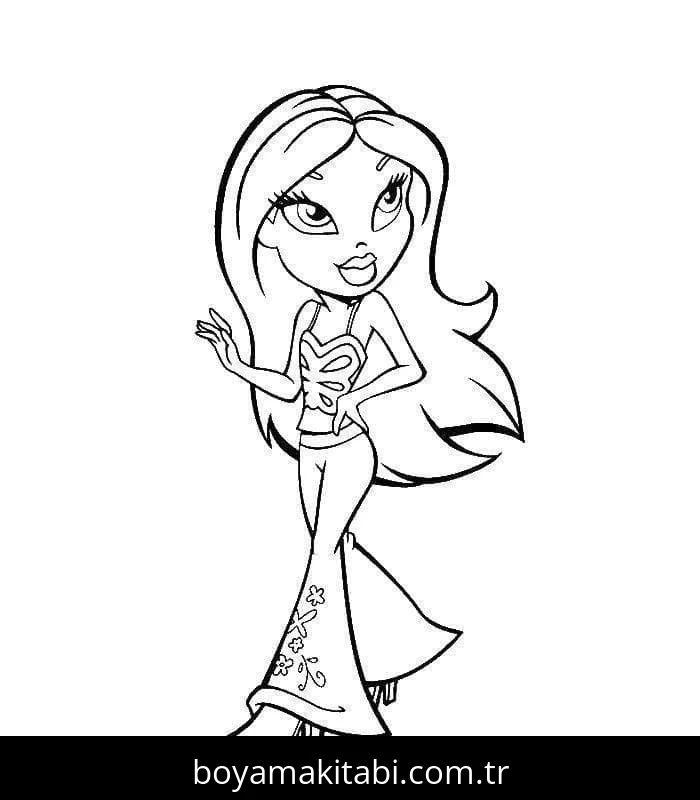 Bratz boyama sayfası – çocuklar için, çizgi film temalı
