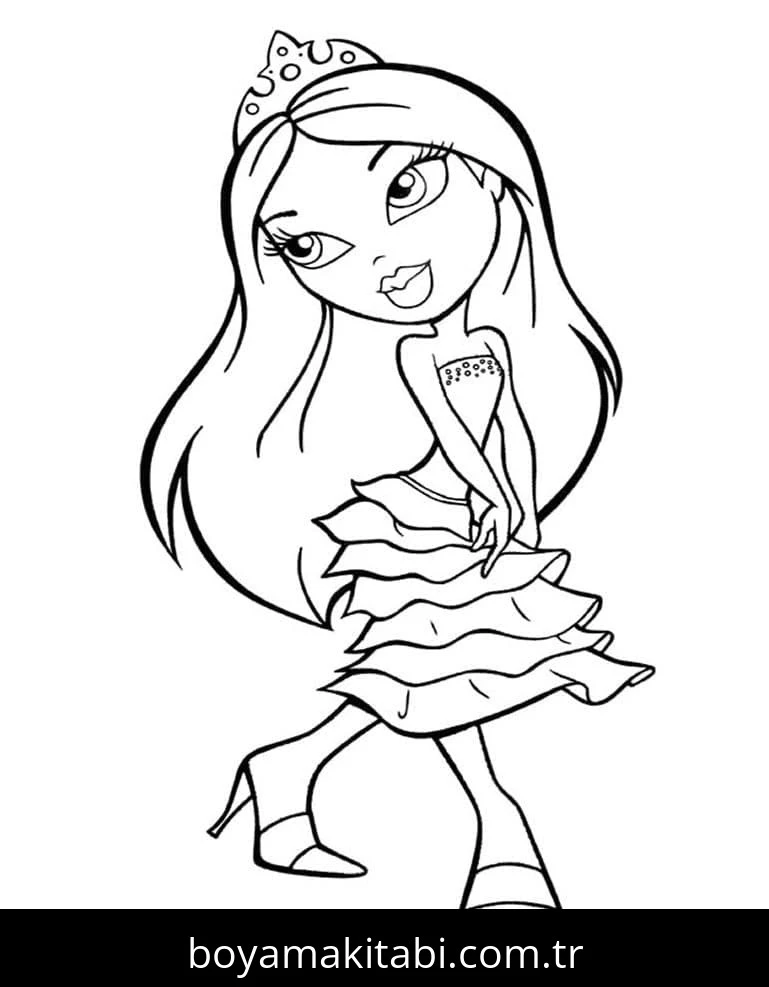 Bratz boyama sayfası – okul öncesi, evde etkinlik
