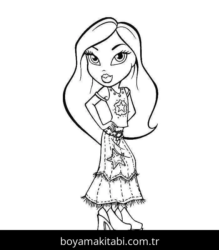 Bratz boyama sayfası – keyifli zaman, renkli çizimler