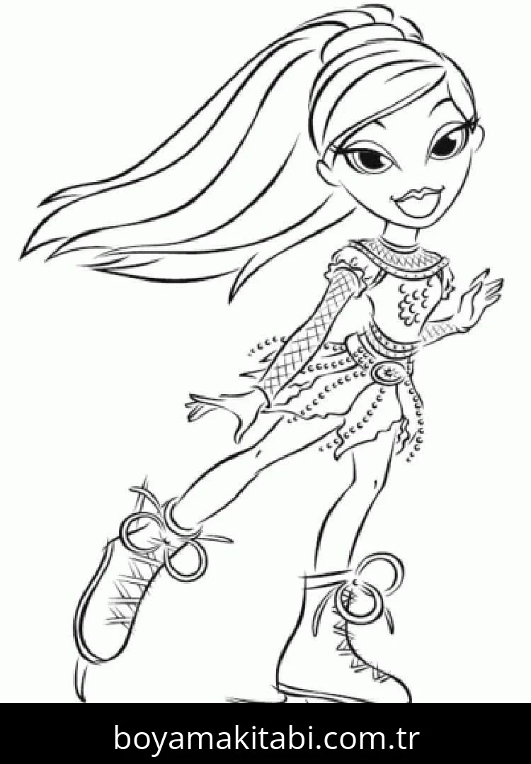 Bratz boyama sayfası – sanatsal çalışma, çocuklar için