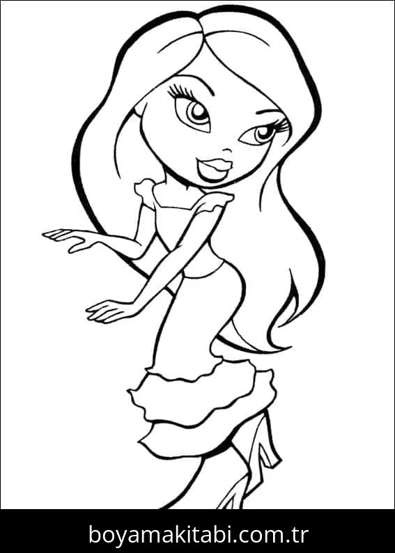 Bratz boyama sayfası – boyama çalışması, yaratıcılığı geliştirir