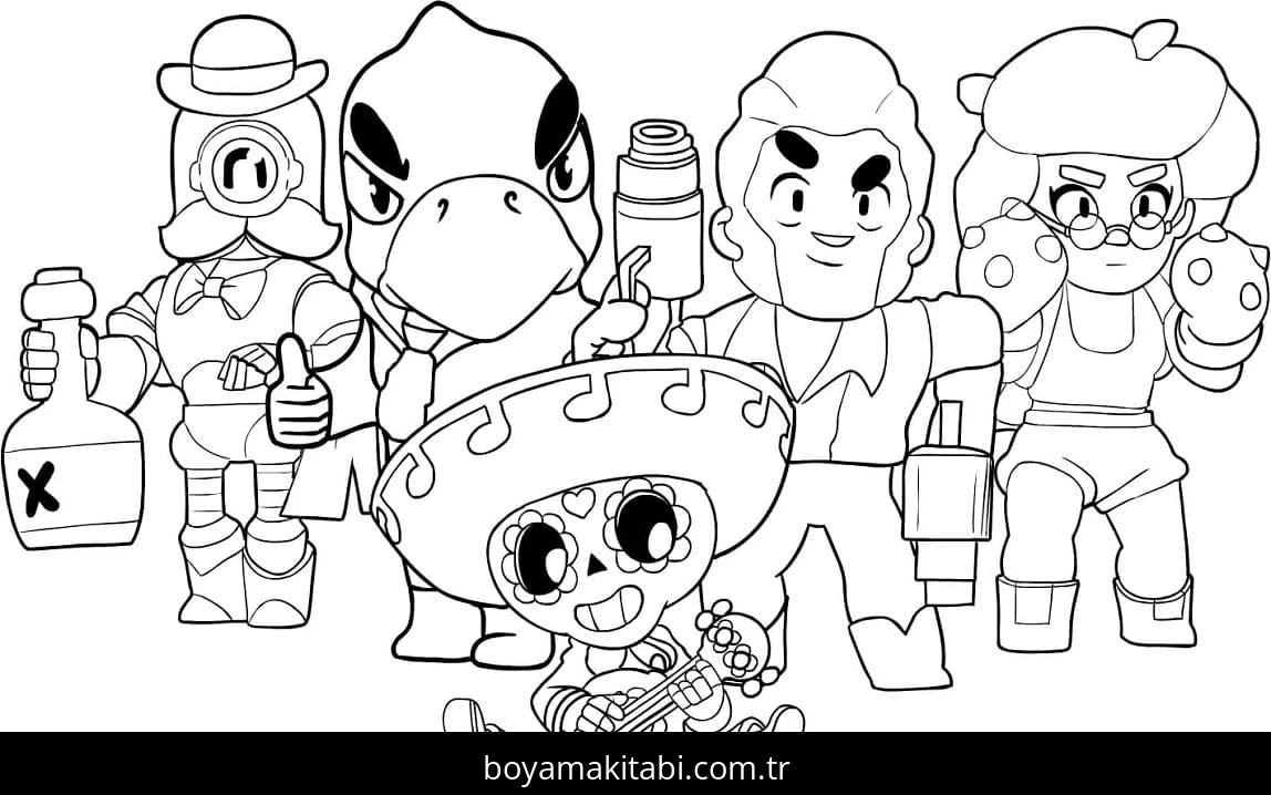 Brawl Stars boyama sayfası – basit çizim, kolay boyama