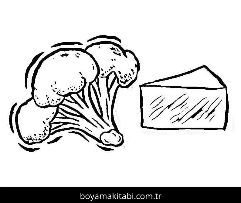 Brokoli boyama sayfası – keyifli zaman, renkli çizimler