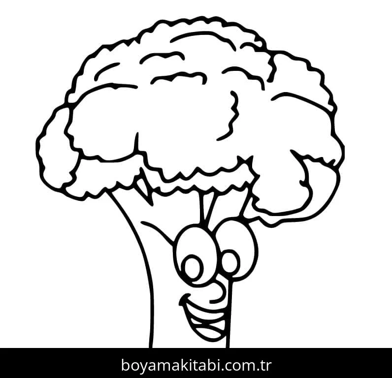 Brokoli boyama sayfası – yaratıcılık, eğlenceli etkinlik