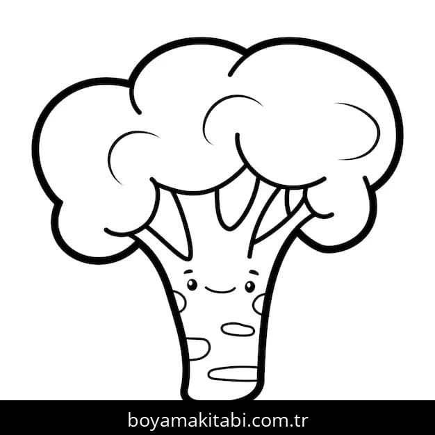 Brokoli boyama sayfası – renkli çizimler, okul öncesi