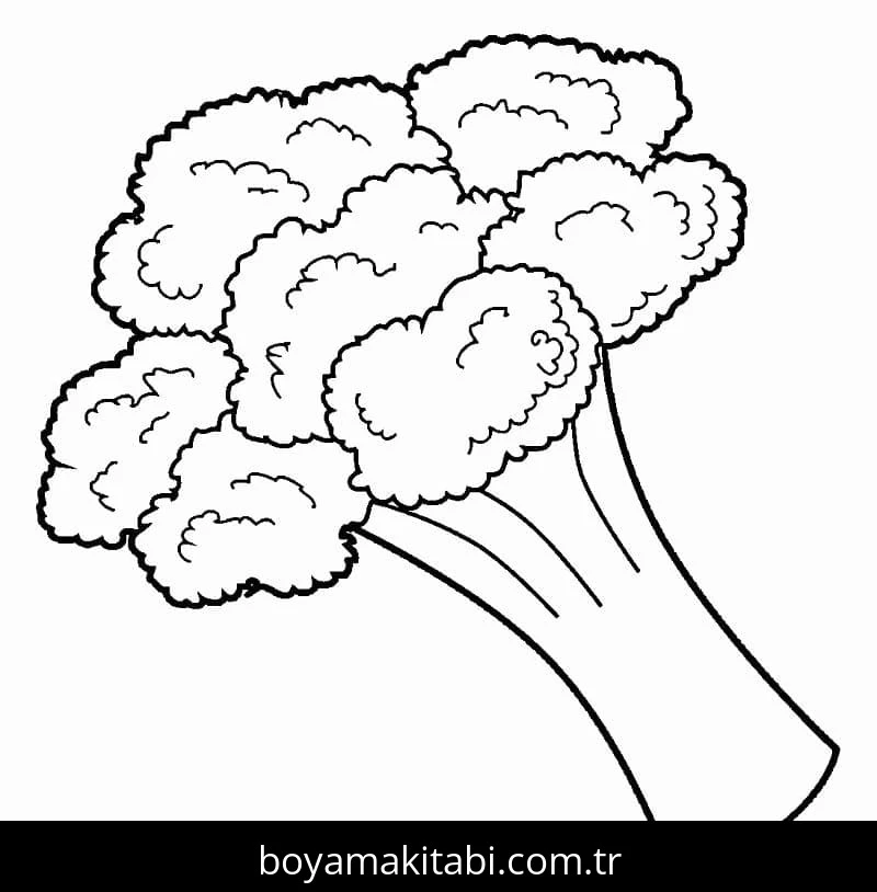 Brokoli boyama sayfası – PDF indir, sevimli karakter