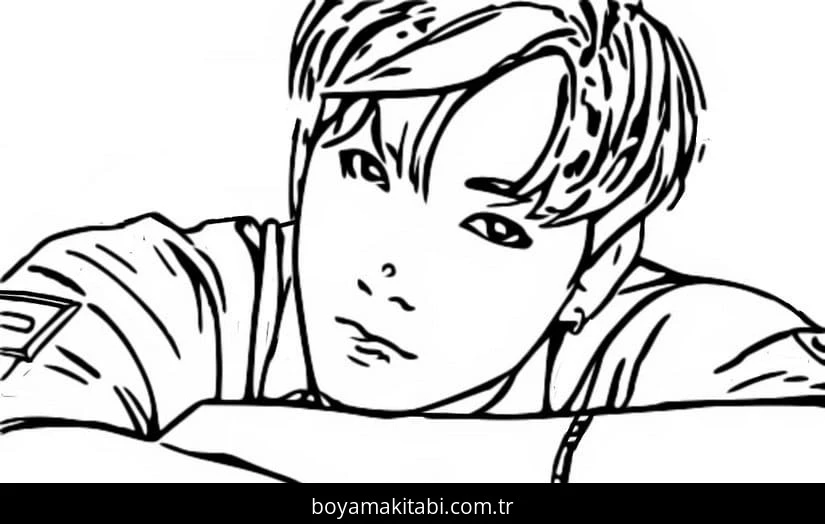 BTS boyama sayfası #33 – el becerilerini geliştirir, boyama çalışması