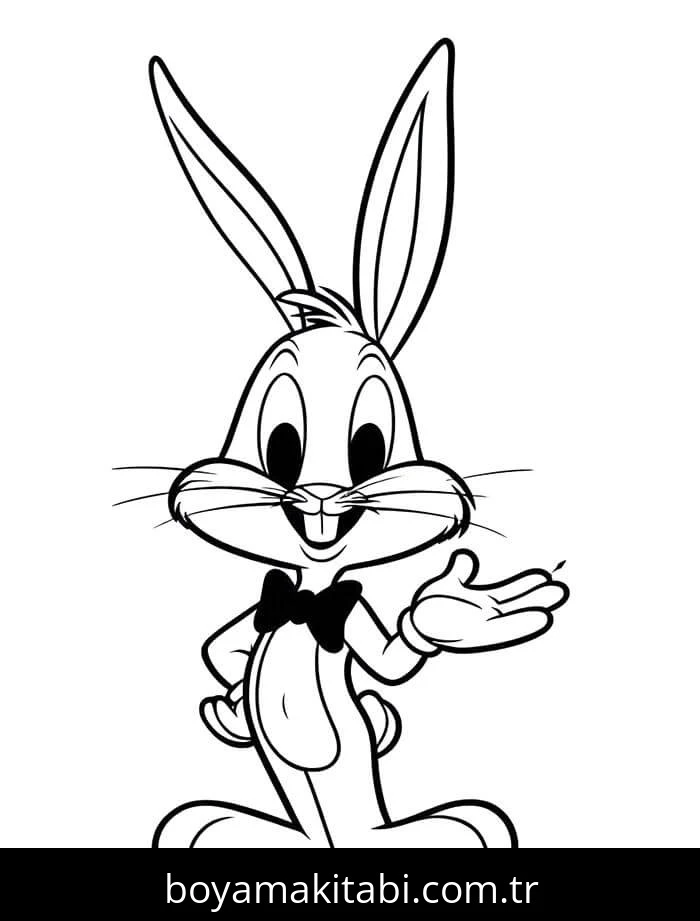Bugs Bunny boyama sayfası – çocuklar için, çizgi film temalı
