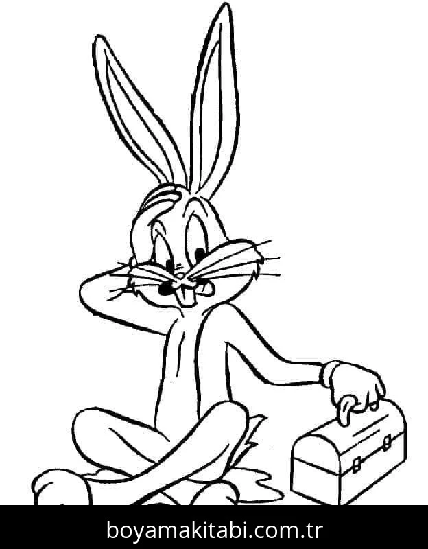 Bugs Bunny boyama sayfası – eğlenceli etkinlik, el becerilerini geliştirir