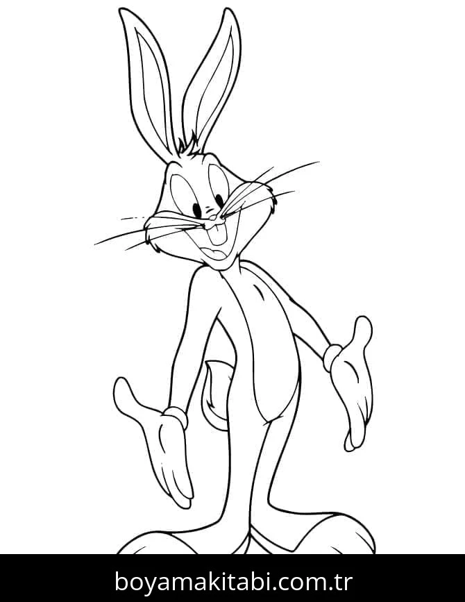 Bugs Bunny boyama sayfası – okul öncesi, evde etkinlik