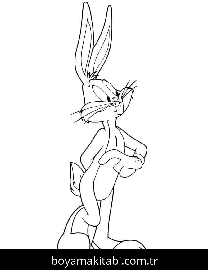 Bugs Bunny boyama sayfası – eğitici aktivite, yaratıcılık