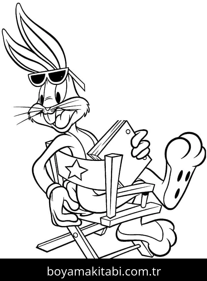 Bugs Bunny boyama sayfası – sanatsal çalışma, çocuklar için