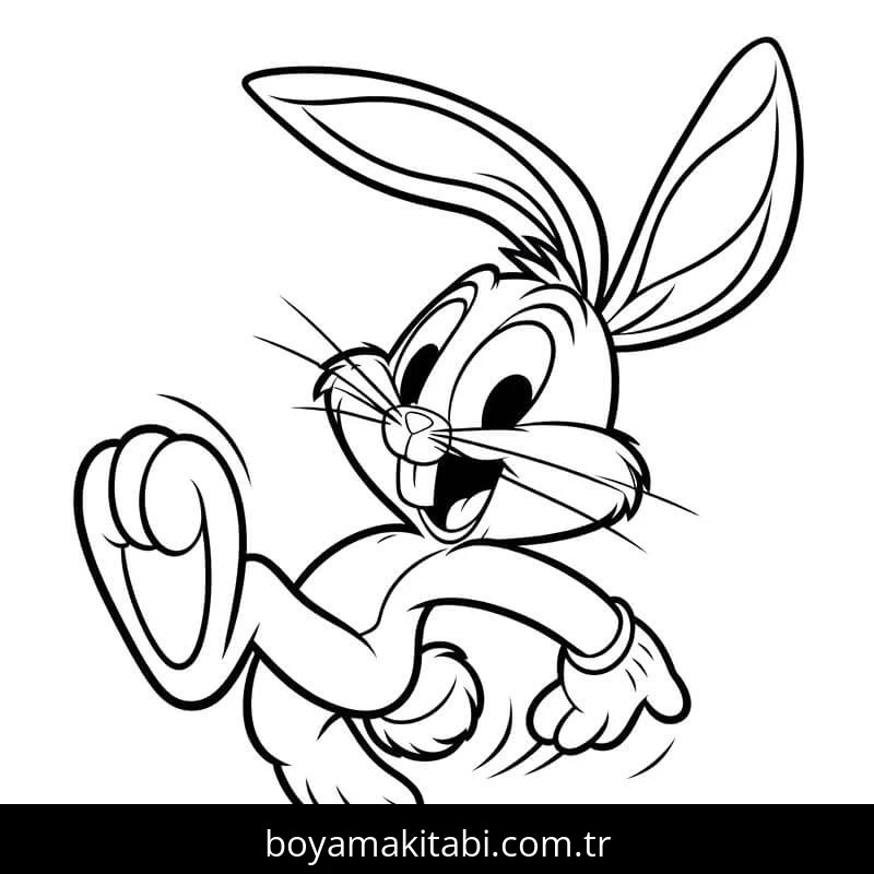 Bugs Bunny boyama sayfası – renkli çizimler, okul öncesi