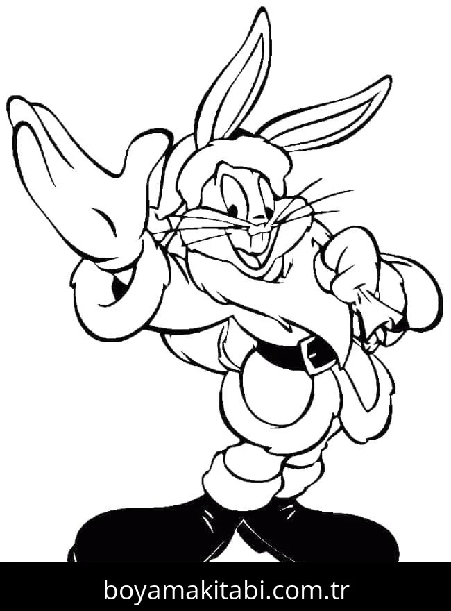 Bugs Bunny boyama sayfası – çocuklar için, çizgi film temalı