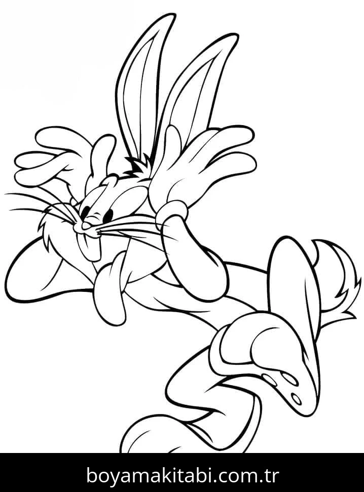 Bugs Bunny boyama sayfası – okul öncesi, evde etkinlik