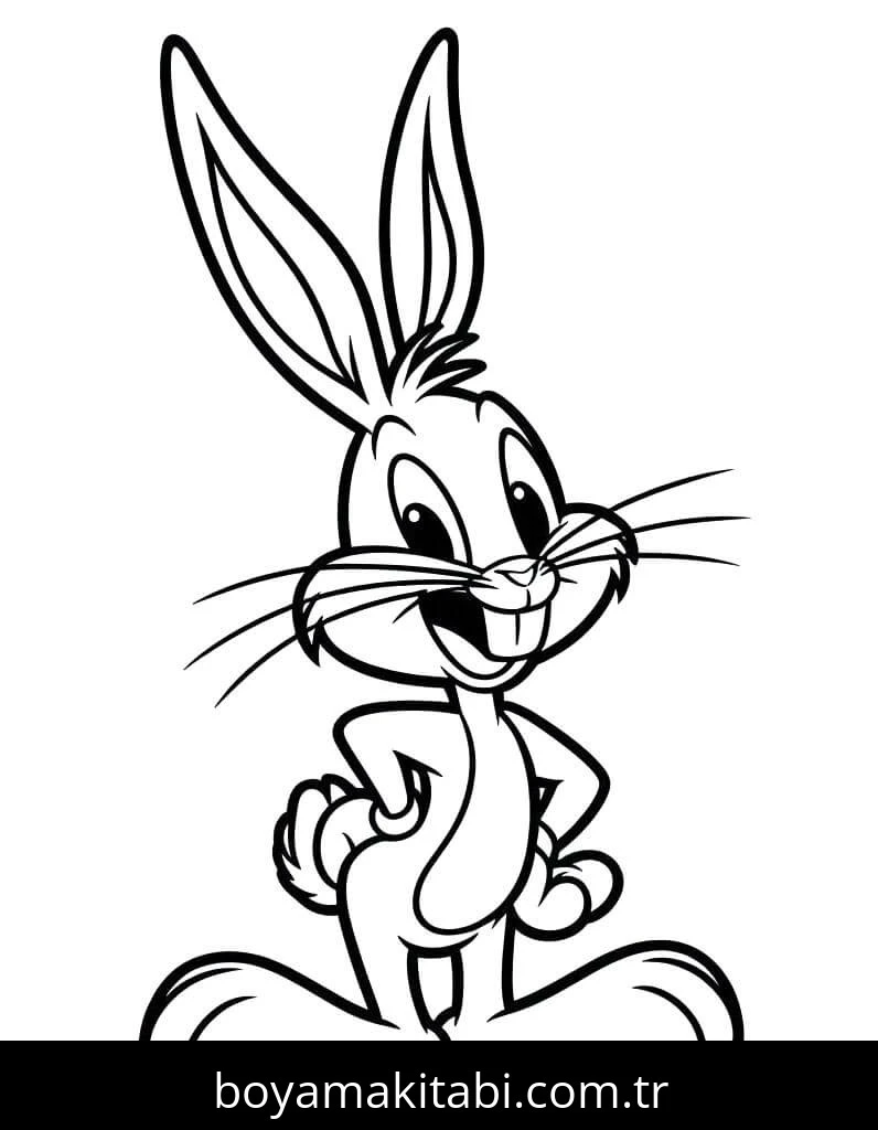 Bugs Bunny boyama sayfası – boyama etkinliği, çocuk aktivitesi