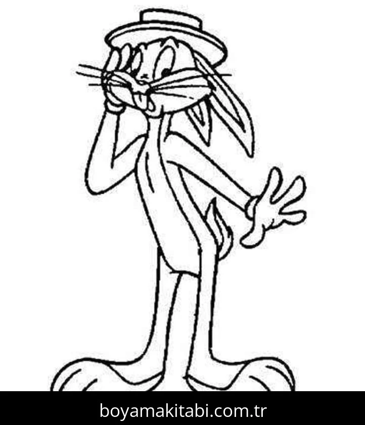 Bugs Bunny boyama sayfası – çocuk aktivitesi, PDF indir