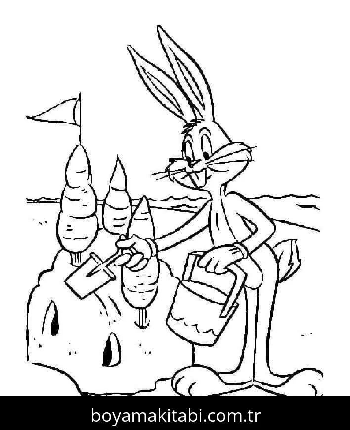 Bugs Bunny boyama sayfası – sanatsal çalışma, çocuklar için