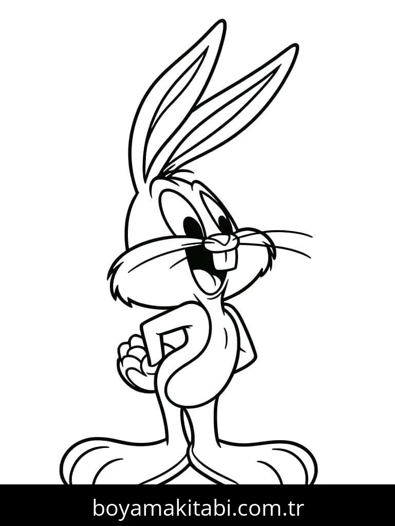 Bugs Bunny boyama sayfası – yaratıcılık, eğlenceli etkinlik