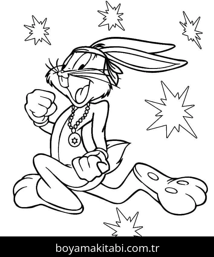 Bugs Bunny boyama sayfası – ücretsiz yazdır, boyama etkinliği