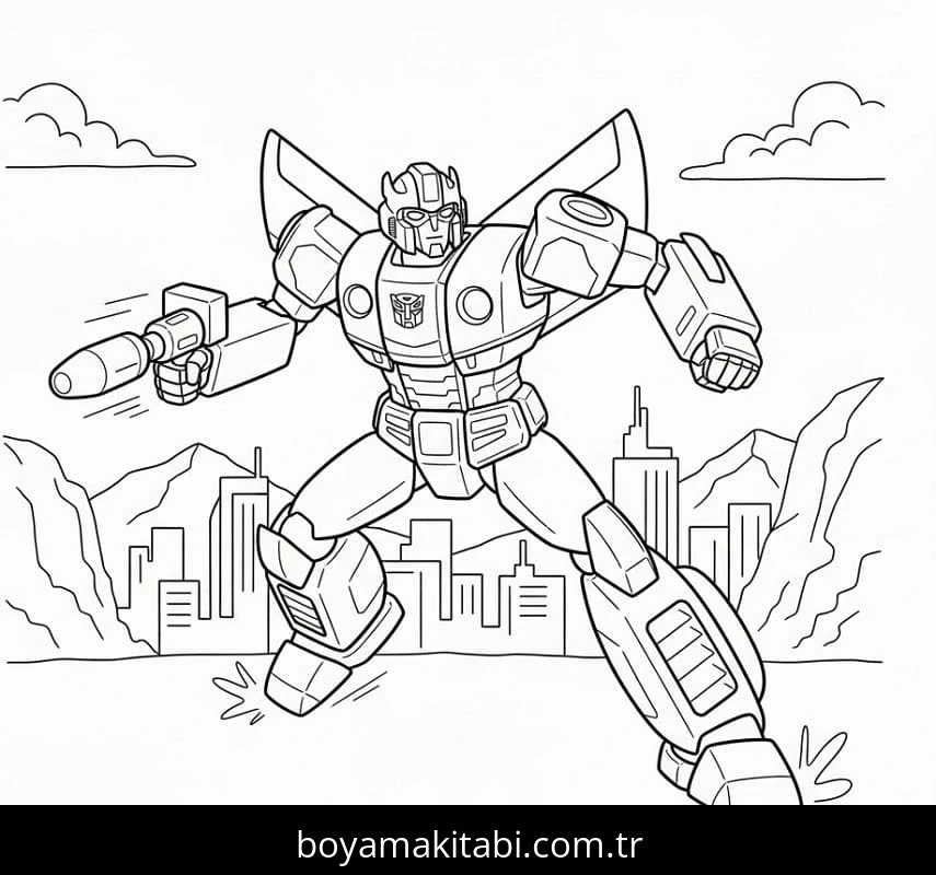 Bumblebee boyama sayfası – çocuk aktivitesi, PDF indir