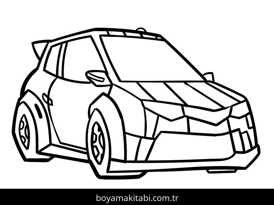 Bumblebee boyama sayfası – çizgi film temalı, basit çizim