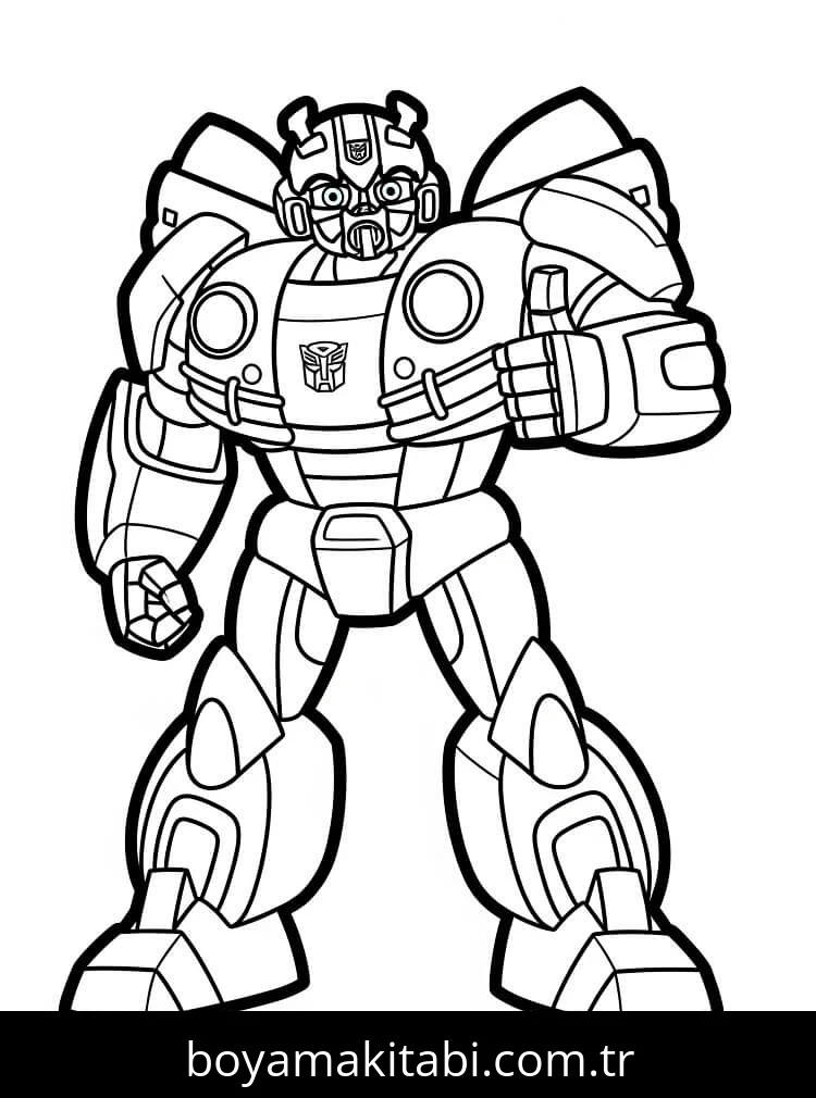 Bumblebee boyama sayfası – keyifli zaman, renkli çizimler