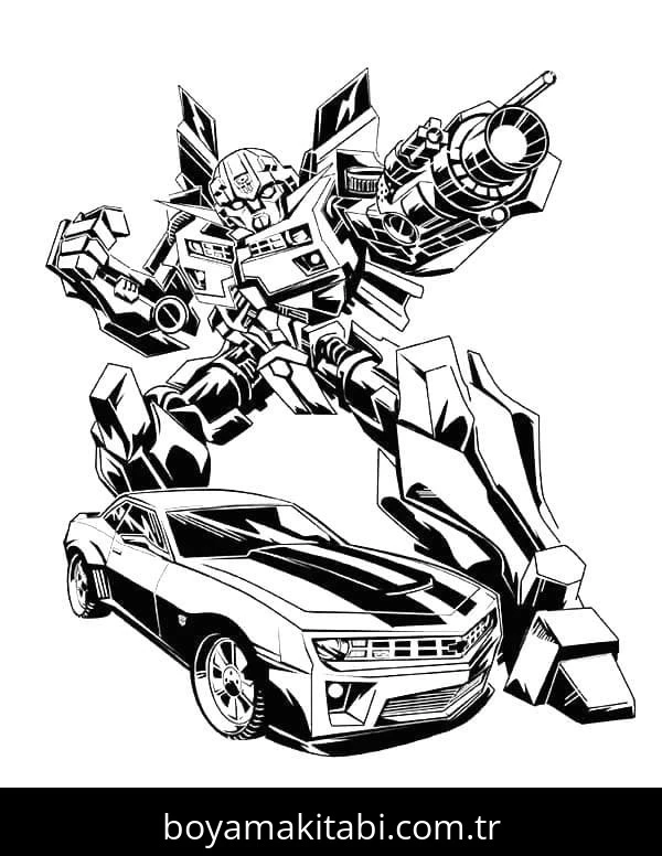 Bumblebee boyama sayfası – çocuk aktivitesi, PDF indir