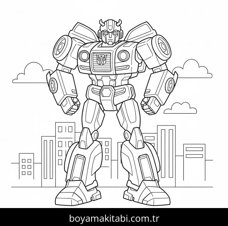 Bumblebee boyama sayfası – sanatsal çalışma, çocuklar için