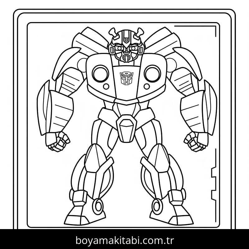 Bumblebee boyama sayfası – basit çizim, kolay boyama