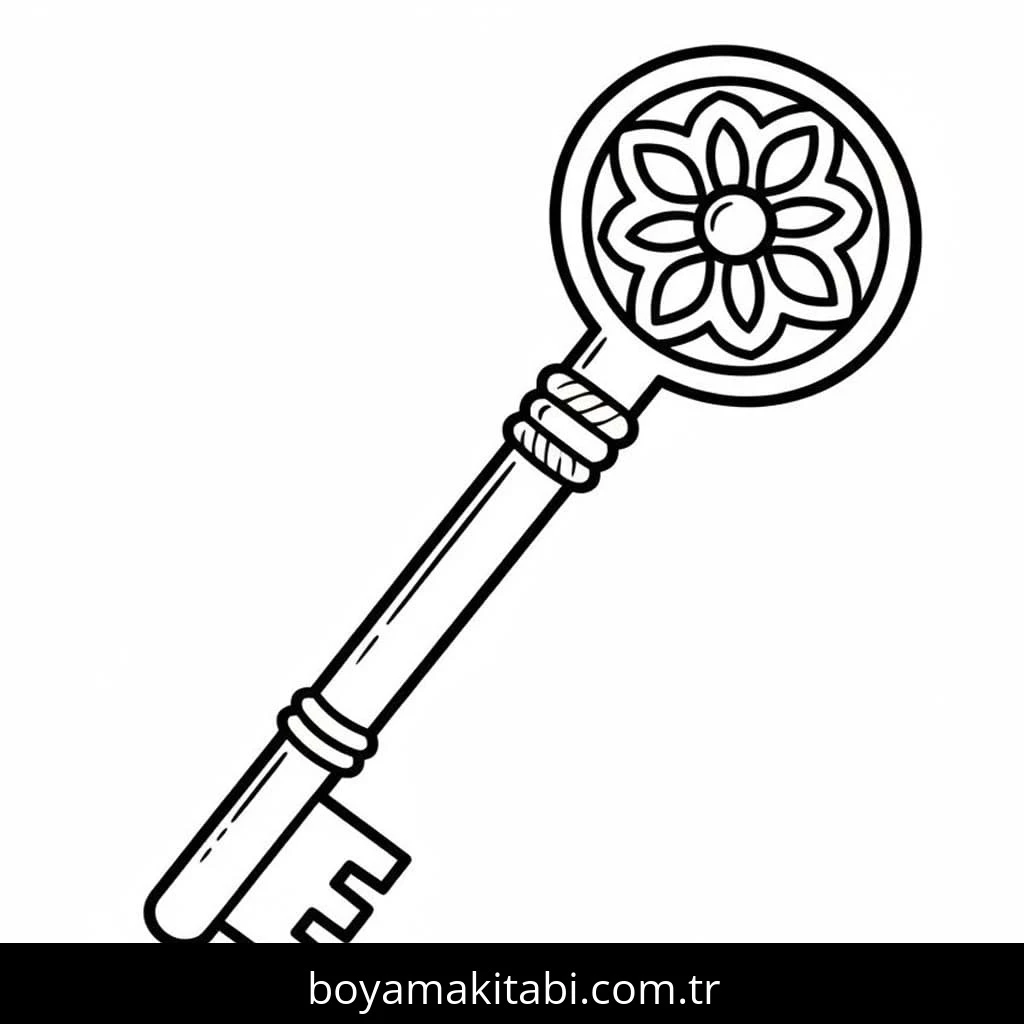 Anahtar boyama sayfası – boyama etkinliği, çocuk aktivitesi