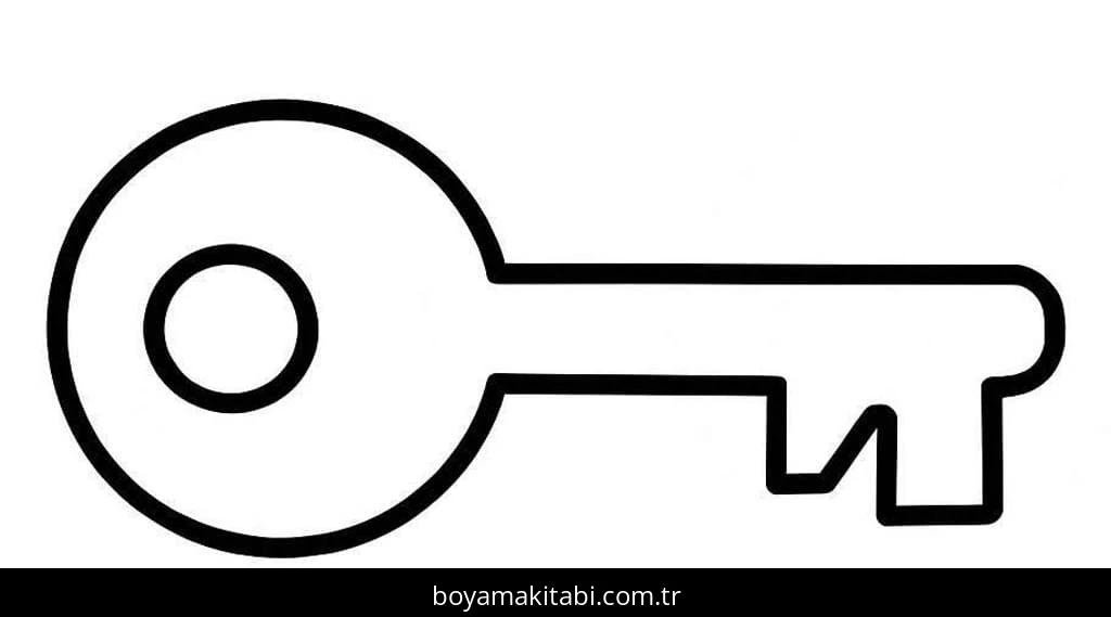 Anahtar boyama sayfası – sanatsal çalışma, çocuklar için