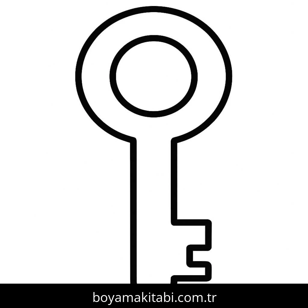 Anahtar boyama sayfası – PDF indir, sevimli karakter