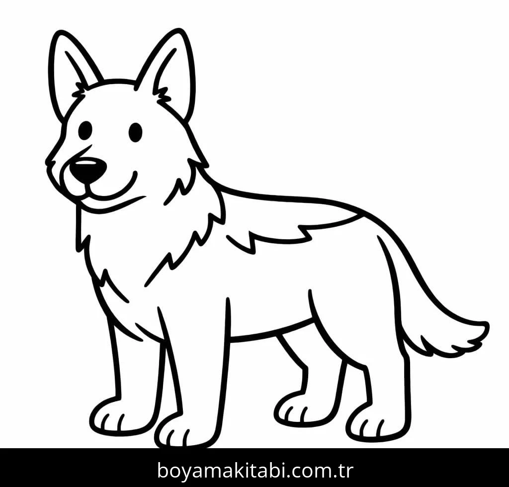 Çoban Köpeği boyama sayfası – sanatsal çalışma, çocuklar için