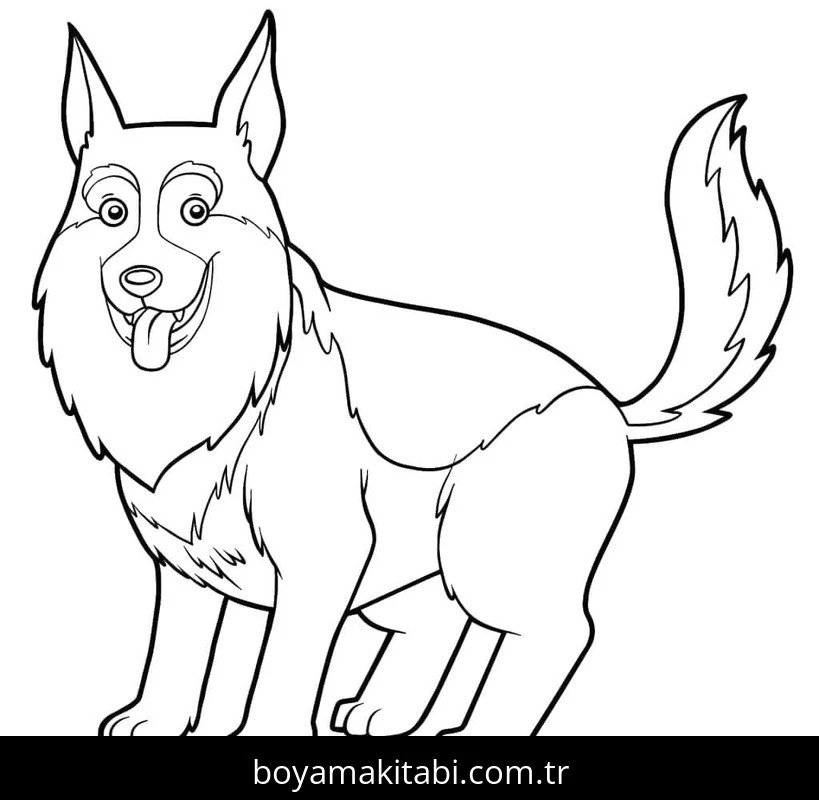 Çoban Köpeği boyama sayfası – çocuklar için, çizgi film temalı