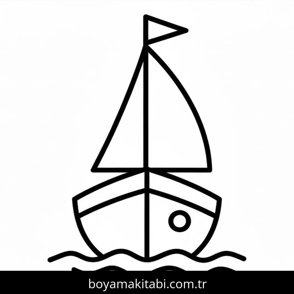 Gemi boyama sayfası – eğitici aktivite, yaratıcılık