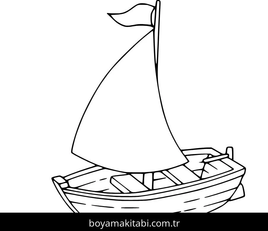 Gemi boyama sayfası – boyama etkinliği, çocuk aktivitesi