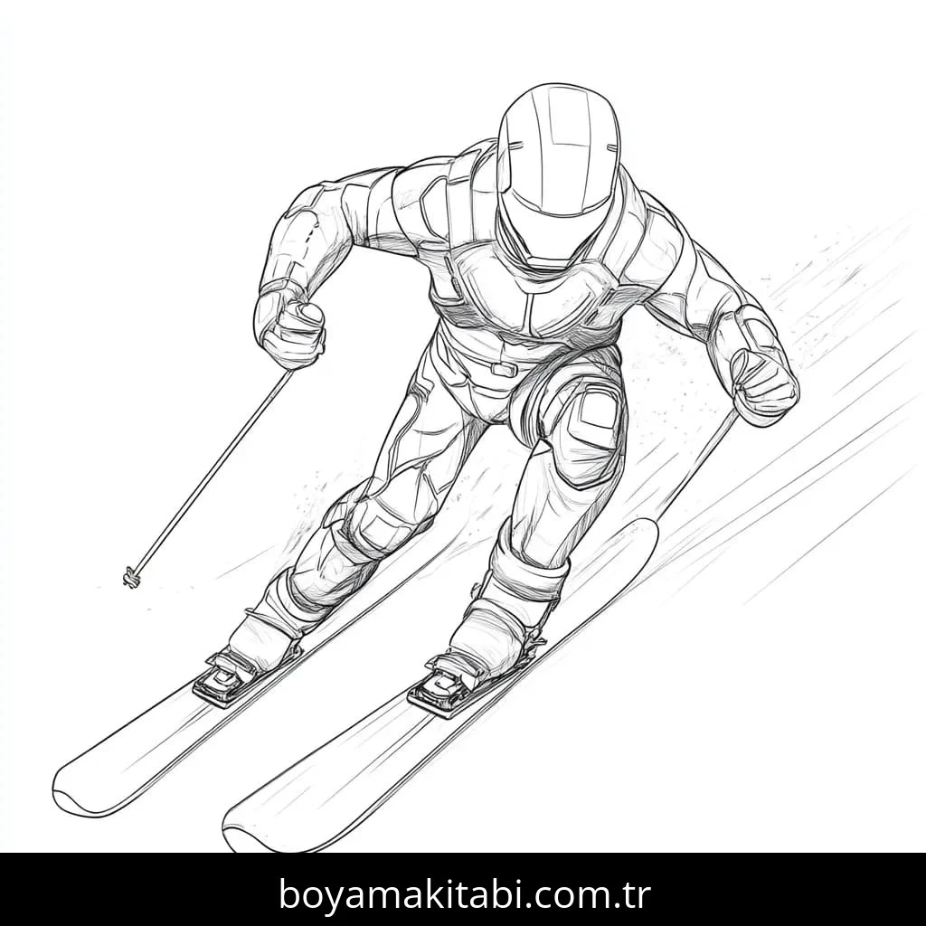 Kayak boyama sayfası – boyama çalışması, yaratıcılığı geliştirir