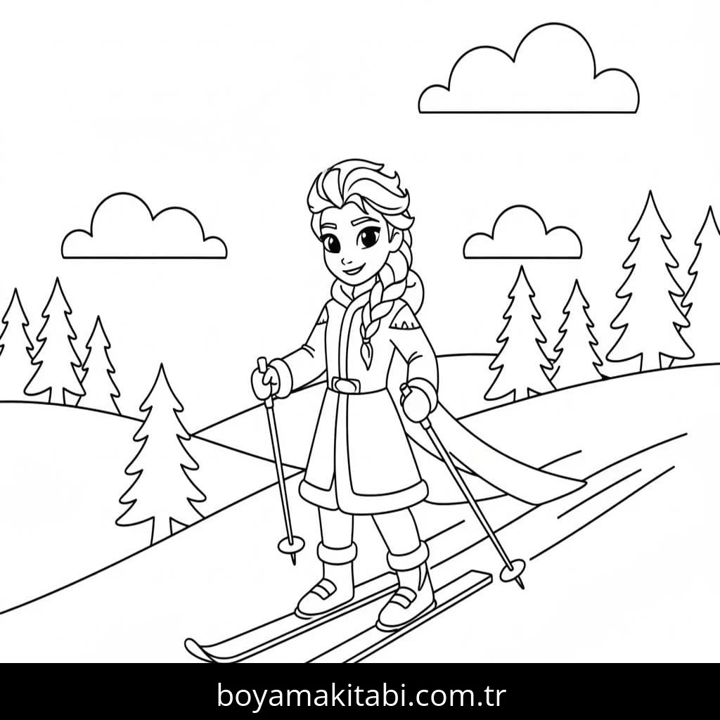 Kayak boyama sayfası – ücretsiz yazdır, boyama etkinliği