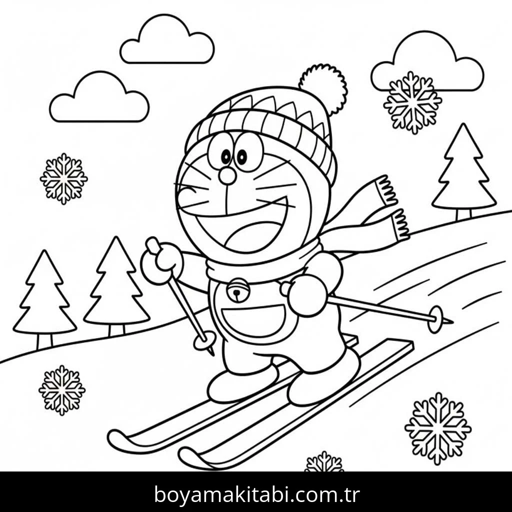 Kayak boyama sayfası – yaratıcılık, eğlenceli etkinlik