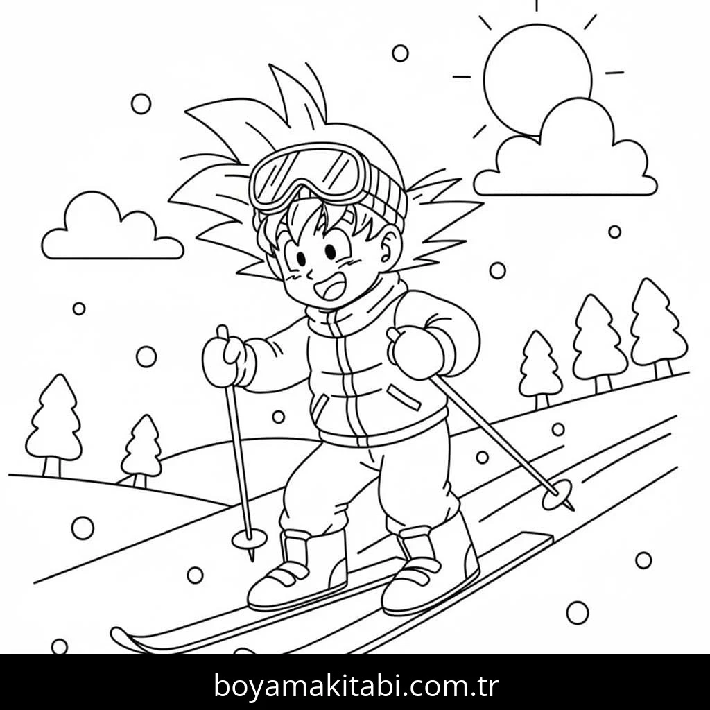 Kayak boyama sayfası – yaratıcılığı geliştirir, keyifli zaman