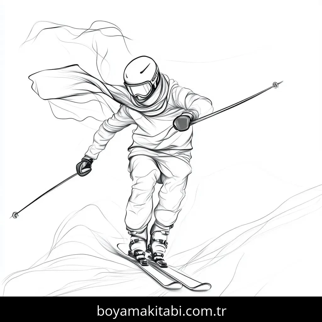 Kayak boyama sayfası – okul öncesi, evde etkinlik