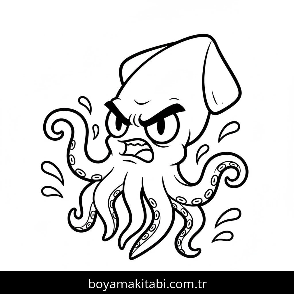 Ahtapot boyama sayfası #107 – sanatsal çalışma, aile ile vakit geçirme